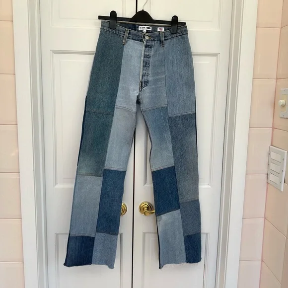Re/Done Patchwork Amina Jeans in Indigo